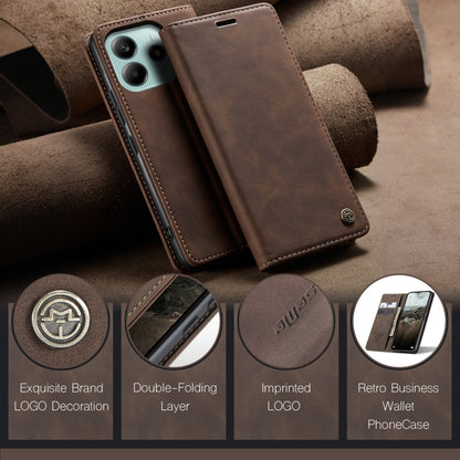 For Redmi Note 14 5G CaseMe 013 Multifunctional Horizontal Flip Leather Phone Case(Coffee) - Note 14 Cases by CaseMe | Online Shopping UK | buy2fix