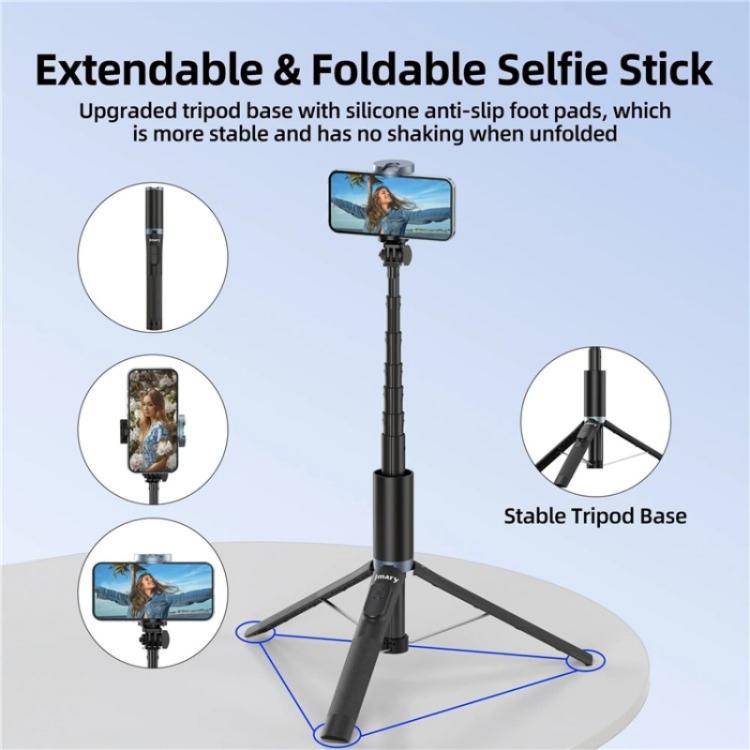 JMARY KT-259 360 Degree Rotating Phone Clip Retractable Selfie Stick Tripod - Selfie Sticks by Jmary | Online Shopping UK | buy2fix