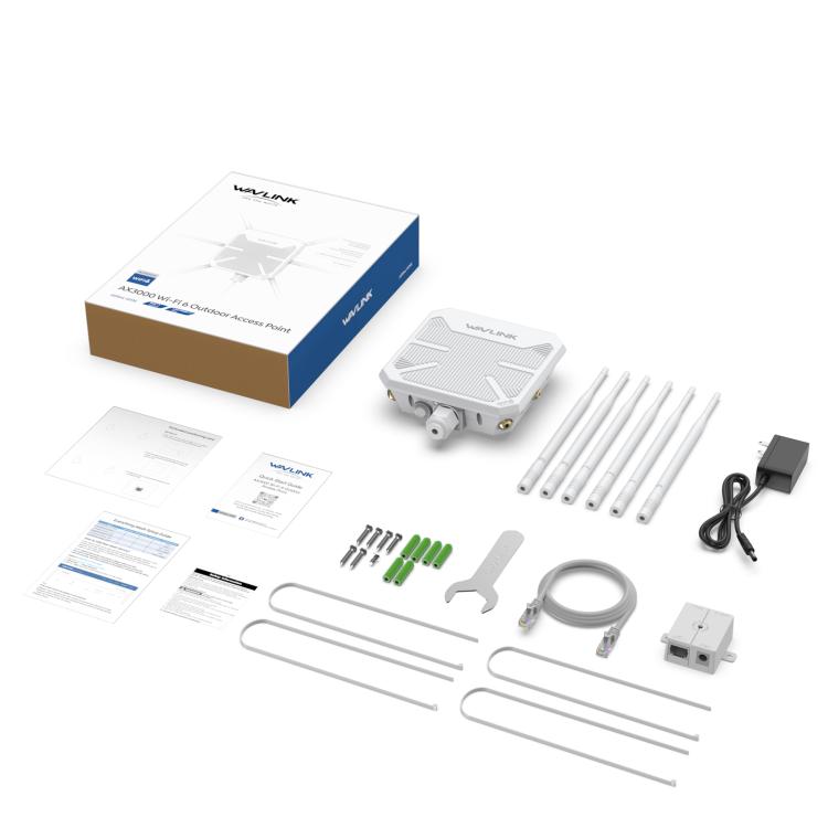 WAVLINK WN588HX3 AX3000 Outdoor WiFi Extender with 6 Antennas Dual Band WiFi Repeater, Plug:EU Plug - Wireless Routers by WAVLINK | Online Shopping UK | buy2fix