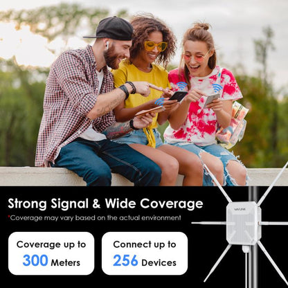 WAVLINK WN588HX3 AX3000 Outdoor WiFi Extender with 6 Antennas Dual Band WiFi Repeater, Plug:US Plug - Wireless Routers by WAVLINK | Online Shopping UK | buy2fix