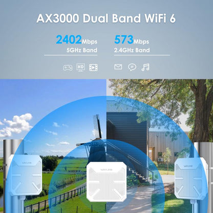 WAVLINK WN573HP3 Built-In 12dBi Directional Antenna Outdoor AX3000 Dual Band Repeater, Plug:AU Plug - Wireless Routers by WAVLINK | Online Shopping UK | buy2fix