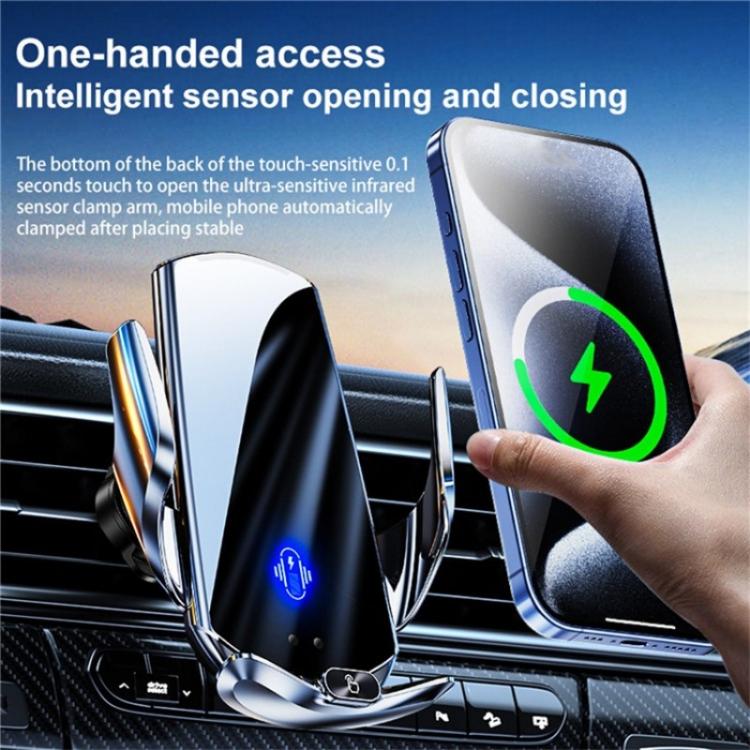 Q15 Car Vehicle Navigation Phone Holder Car Air Vent Mount Magnetic Wireless Charging Stand(Black) - Car Charger by buy2fix | Online Shopping UK | buy2fix