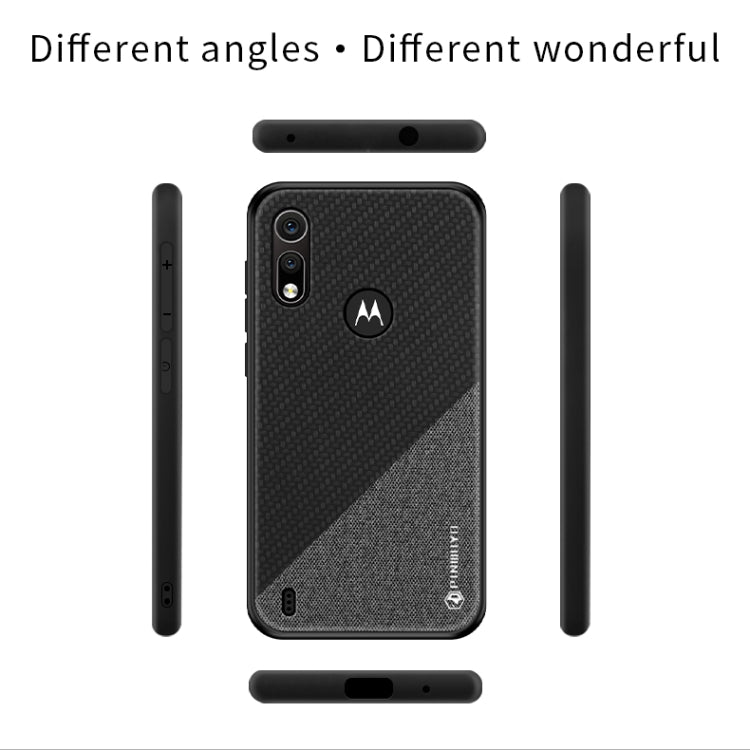 PINWUYO Hong Series Anti-fall TPU+ Chemical Fiber Cloth Protective Cover for Moto P40 play(Brown) - Motorola Cases by PINWUYO | Online Shopping UK | buy2fix