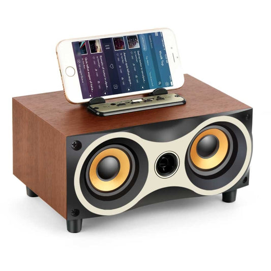 X6 Portable Wooden Wireless Speaker Subwoofer Stereo Radio FM Desktop Bluetooth Speakers - Desktop Speaker by buy2fix | Online Shopping UK | buy2fix