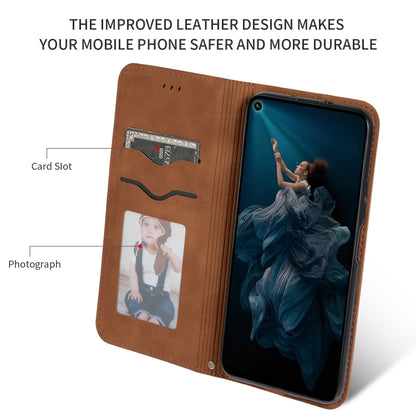 Retro Skin Feel Business Magnetic Horizontal Flip Leather Case for Huawei Honor 20 Pro(Brown) - Honor Cases by buy2fix | Online Shopping UK | buy2fix