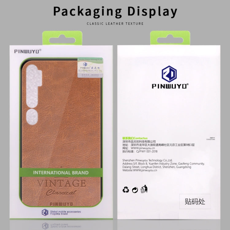 For Xiaomi Mi CC9 Pro / Note10 PINWUYO Pin Rui Series Classical PU Leather + PC + TPU Anti-fall All-inclusive Case (Blue) - Xiaomi Cases by PINWUYO | Online Shopping UK | buy2fix