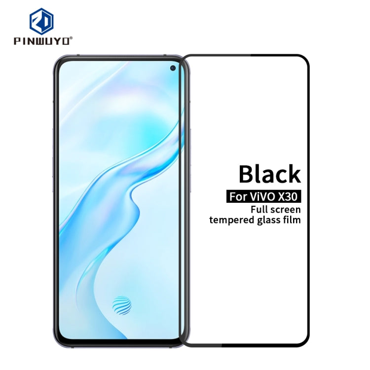 For vivo X30 PINWUYO 9H 2.5D Full Screen Tempered Glass Film(Black) - vivo Tempered Glass by PINWUYO | Online Shopping UK | buy2fix