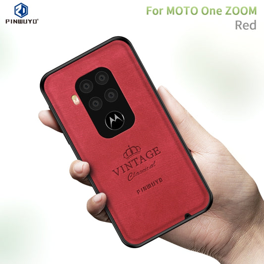 For Motorola One Zoom / One Pro PINWUYO Zun Series PC + TPU + Skin Waterproof And Anti-fall All-inclusive Protective Shell(Red) - Motorola Cases by PINWUYO | Online Shopping UK | buy2fix