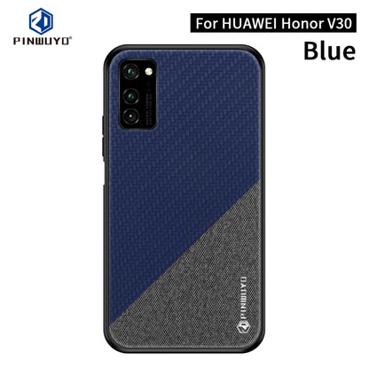 For Huawei Honor V30 / V30 Pro PINWUYO Rong Series  Shockproof PC + TPU+ Chemical Fiber Cloth Protective Case(Blue) - Honor Cases by PINWUYO | Online Shopping UK | buy2fix