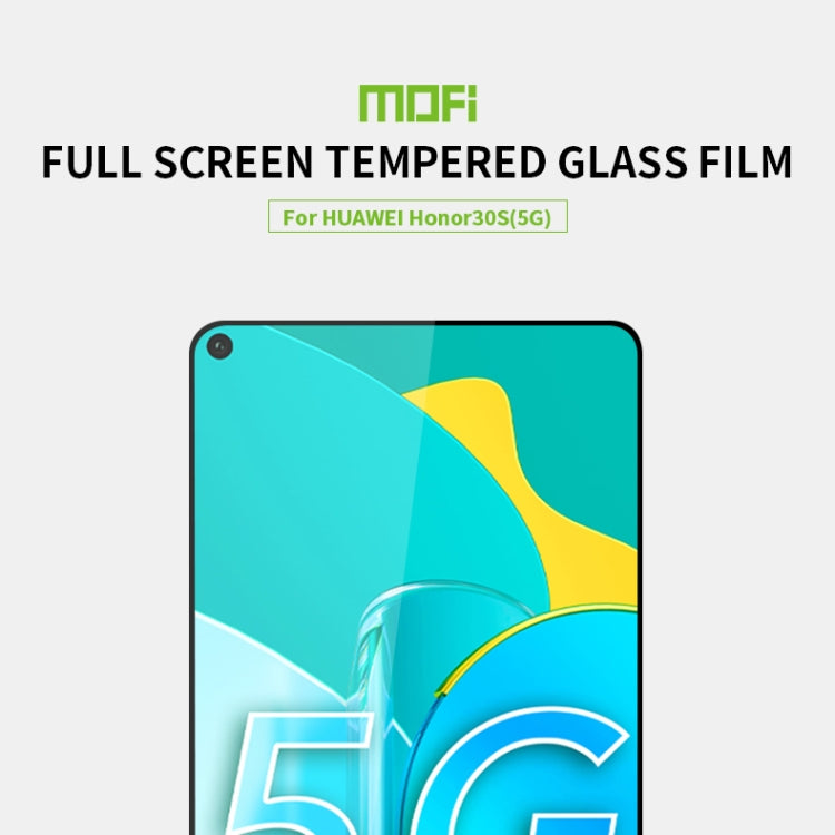 For Huawei Honor 30S 5G MOFI 9H 2.5D Full Screen Tempered Glass Film(Black) - Honor Tempered Glass by MOFI | Online Shopping UK | buy2fix