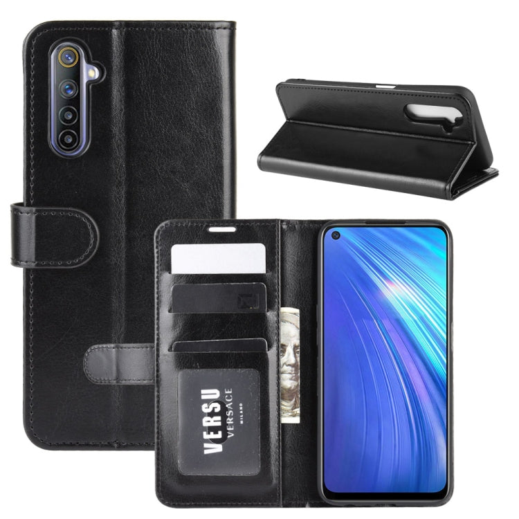 For OPPO Realme 6 R64 Texture Single Horizontal Flip Protective Case with Holder & Card Slots & Wallet& Photo Frame(Black) - Realme Cases by buy2fix | Online Shopping UK | buy2fix