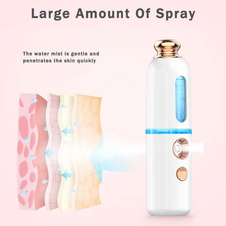 Facial Steamer Nano Spray Water Replenishing Instrument Portable Cold Spray Machine Charging Beauty Instrument Automatic Alcohol Sprayer, Style:Crown(Pink) - Beauty Instrument by buy2fix | Online Shopping UK | buy2fix