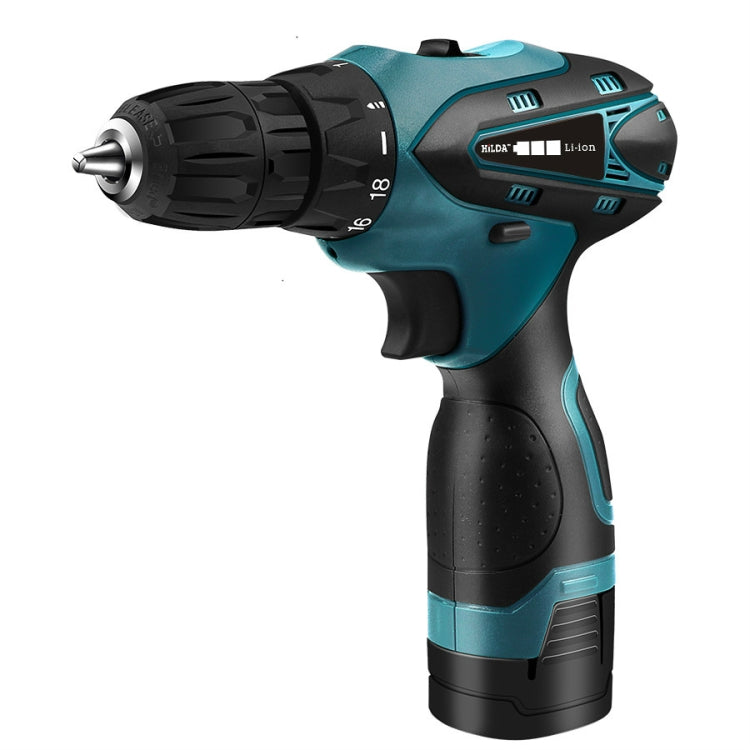 HILDA Electric Drill Cordless Screwdriver Lithium Battery Mini Drill Cordless Screwdriver Power Tools, EU Plug, Model:12V with Plastic Box - Drill & Drill Bits by buy2fix | Online Shopping UK | buy2fix