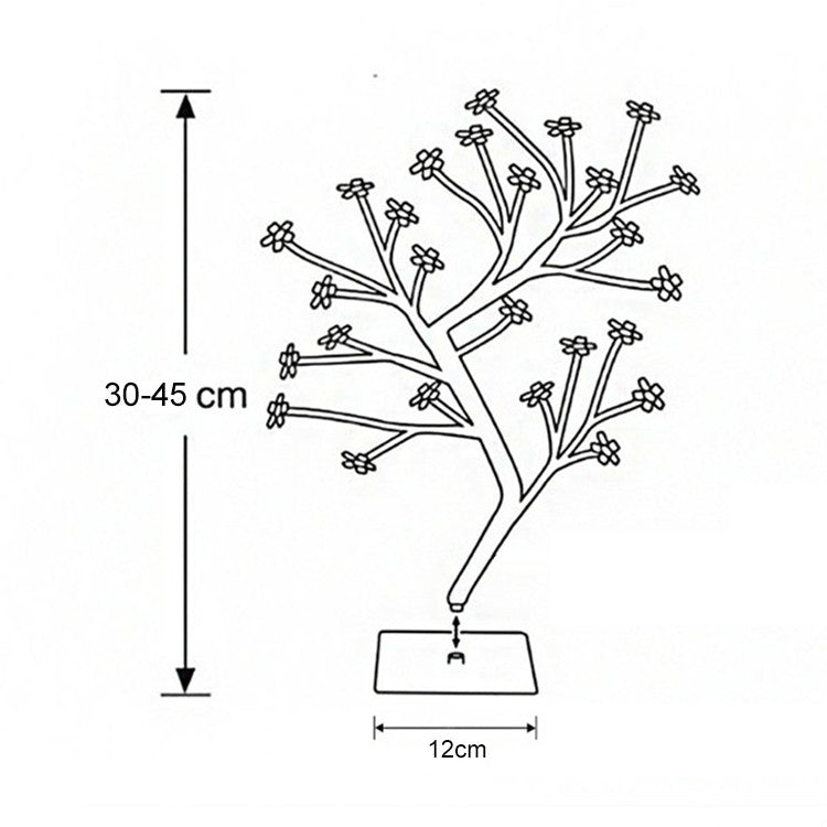 24 Lights Cherry Tree Lamp Table Lamp Room Layout Decoration Creative Bedside Night Light Gift, Style:Bauhinia Black Tree - Holiday Lights by buy2fix | Online Shopping UK | buy2fix