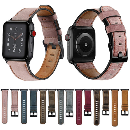 Vintage Oil Wax Cowhide Watch Band For Apple Watch 6&SE&5&4 44mm / 3&2&1 42mm(Coffee Brown) - Watch Bands by null | Online Shopping UK | buy2fix