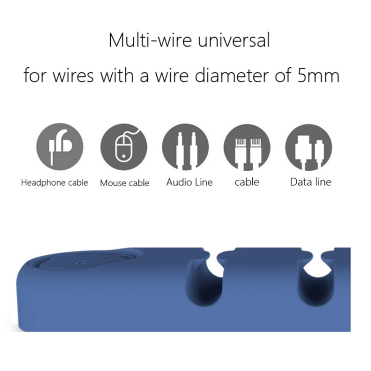 5 PCS 4 Holes Bear Silicone Desktop Data Cable Organizing And Fixing Device(Coral Orange) - Cable Organizer by buy2fix | Online Shopping UK | buy2fix