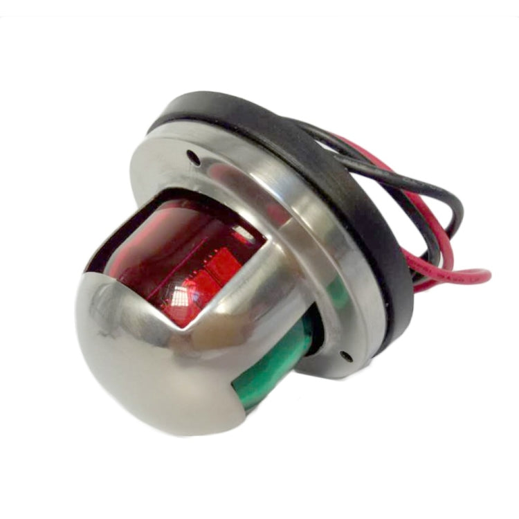 4W 12V IP65 Waterproof Stainless Steel Two-color Marine Signal Light Red and Green LED Lights - Marine Accessories & Parts by buy2fix | Online Shopping UK | buy2fix