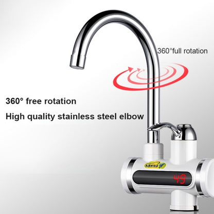 220V Kitchen Tankless Water Heater Instant Electric Faucet Electric Heater Tap with Temperature Display(Water from side) - Shower Head by buy2fix | Online Shopping UK | buy2fix