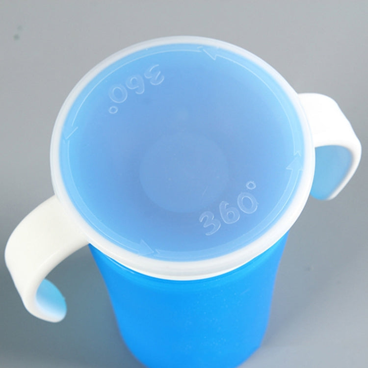 360 Degrees Rotated Baby Learning Drinking Cup With Double Handle Flip(Blue) - Cups & Silicone Nipple by buy2fix | Online Shopping UK | buy2fix