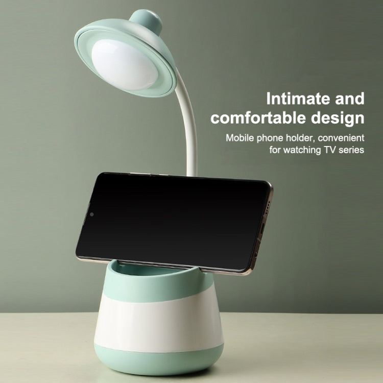 USB Charging LED Desk Light Eye Protection Lamp with Pen Holder and Phone Holder(CS276-3 Black) - Desk Lamps by buy2fix | Online Shopping UK | buy2fix