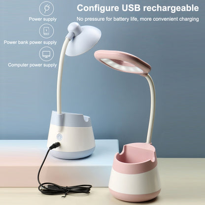 USB Charging LED Desk Light Eye Protection Lamp with Pen Holder and Phone Holder(CS276-3 Black) - Desk Lamps by buy2fix | Online Shopping UK | buy2fix