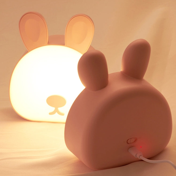 Cute Rabbit Night Light USB Charging Bedroom Bedside Sleeping Eye Protection Lamp(Pink) - Night Lights by buy2fix | Online Shopping UK | buy2fix