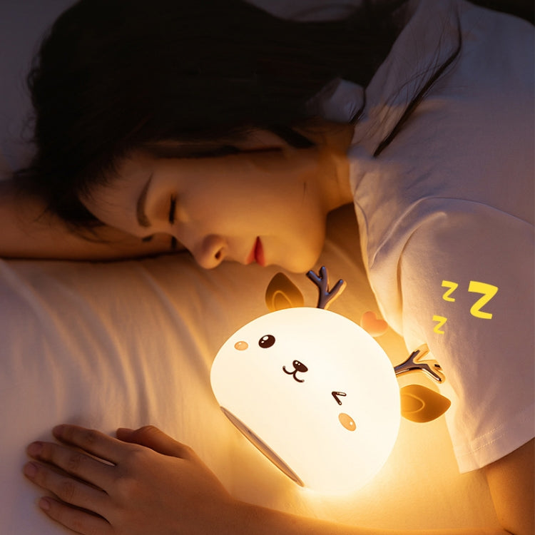 Cute Deer Silicone Pat Light Bedroom Colorful Night Light - Night Lights by buy2fix | Online Shopping UK | buy2fix