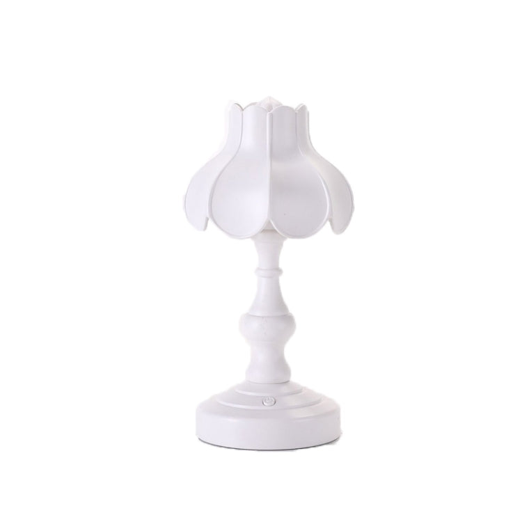 Retro Charging Table Lamp Bedroom Bed LED Eye Protection Light(LD05 Lotus White) - Bedside Light by buy2fix | Online Shopping UK | buy2fix