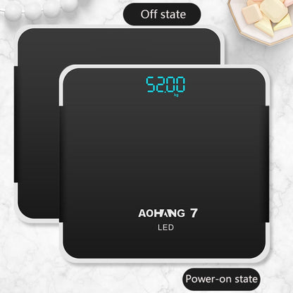 AOHANG7 USB Weight Scale With LED Hidden Screen Tempered Glass Body Scale(Bright Black) - Body Scales by AOHANG7 | Online Shopping UK | buy2fix