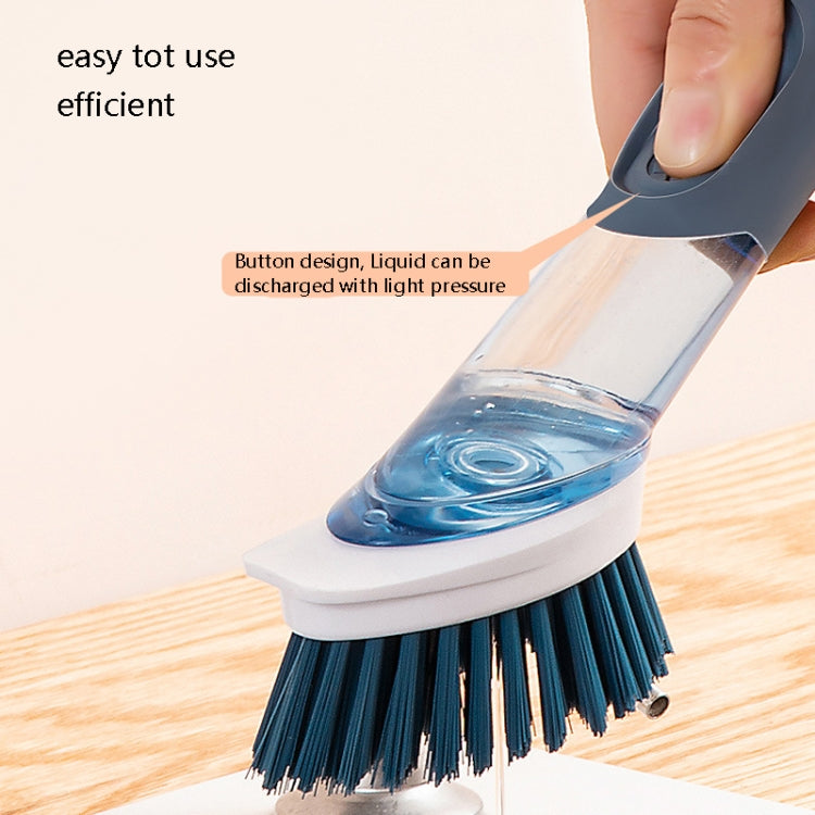 Kitchen Oil Dirty Pan Brush Can Add Detergent Sponge Brush Long Handle Cleaning Brush(Blue) - Cleaning Tools by buy2fix | Online Shopping UK | buy2fix