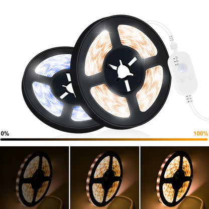 LED Light Strip USB Human Intelligent Induction Waterproof Light Strip 2835 Patch Cabinet Wardrobe Soft Light Strip 3m(3000K Warm White) - Sensor LED Lights by buy2fix | Online Shopping UK | buy2fix