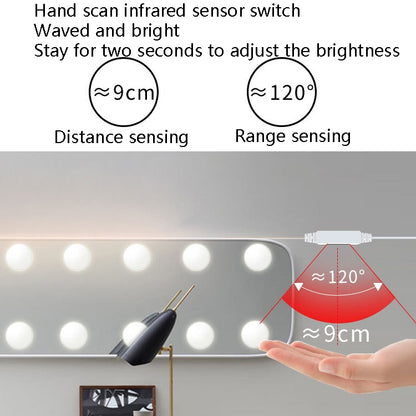 LED Makeup Lamp Mirror Front Beauty Fill Light Hand Sweep Sensation Lamp, Power source: 2 Bulbs - Sensor LED Lights by buy2fix | Online Shopping UK | buy2fix