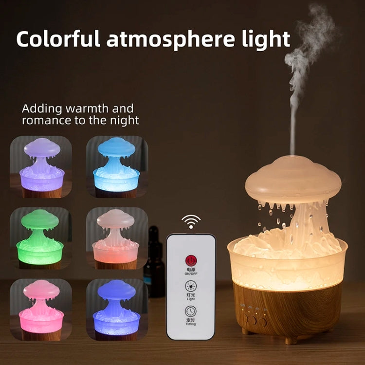 V50 Desktop Colorful Night Light Humidifier Wood Grain Water Drop Aroma Diffuser, Spec: US Plug(Green) - Air Purifiers & Accessories by buy2fix | Online Shopping UK | buy2fix