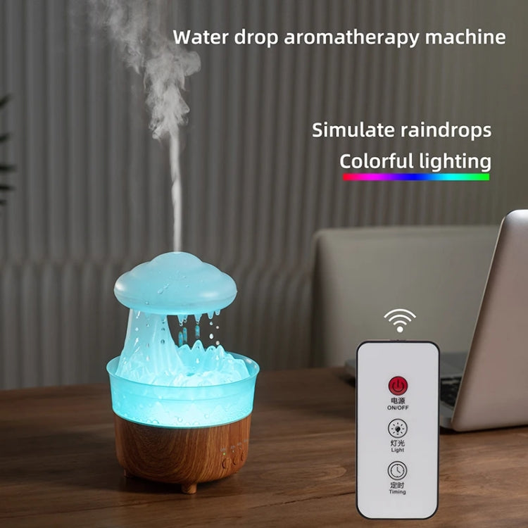 V50 Desktop Colorful Night Light Humidifier Wood Grain Water Drop Aroma Diffuser, Spec: US Plug(Green) - Air Purifiers & Accessories by buy2fix | Online Shopping UK | buy2fix