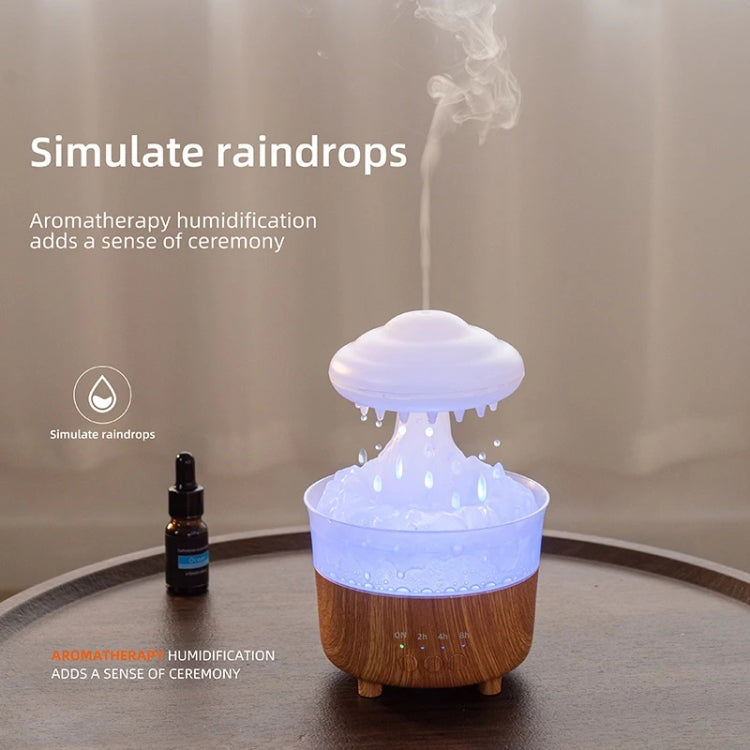 V50 Desktop Colorful Night Light Humidifier Wood Grain Water Drop Aroma Diffuser, Spec: US Plug(Green) - Air Purifiers & Accessories by buy2fix | Online Shopping UK | buy2fix