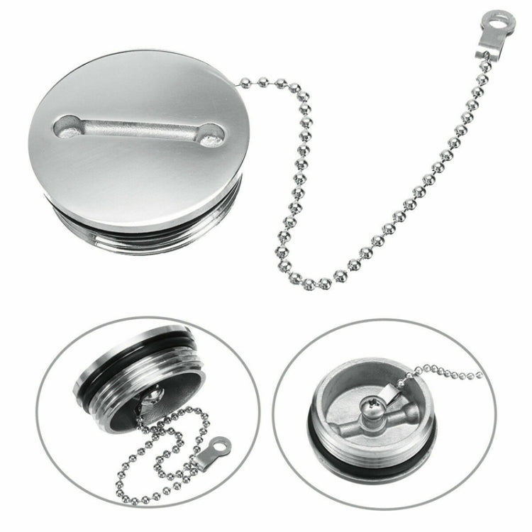 Stainless Steel Boat Deck Fill Filler Replacement Cap + Chain Boat Replacement Accessories - Marine Accessories & Parts by buy2fix | Online Shopping UK | buy2fix