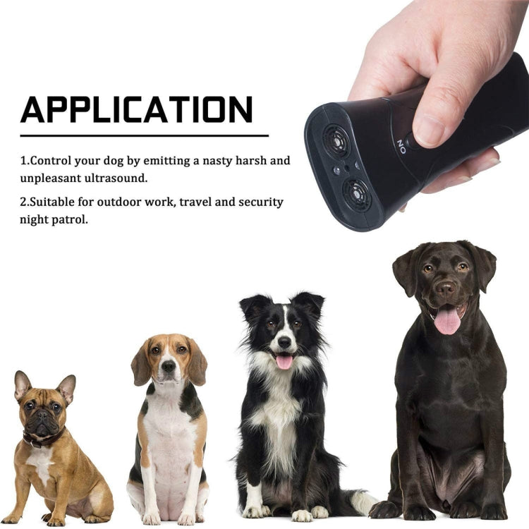 LED Flashlight Ultrasonic Dog Repeller Portable Dog Trainer, Colour: Single-headed Black(Colorful Package) - Training Aids by buy2fix | Online Shopping UK | buy2fix