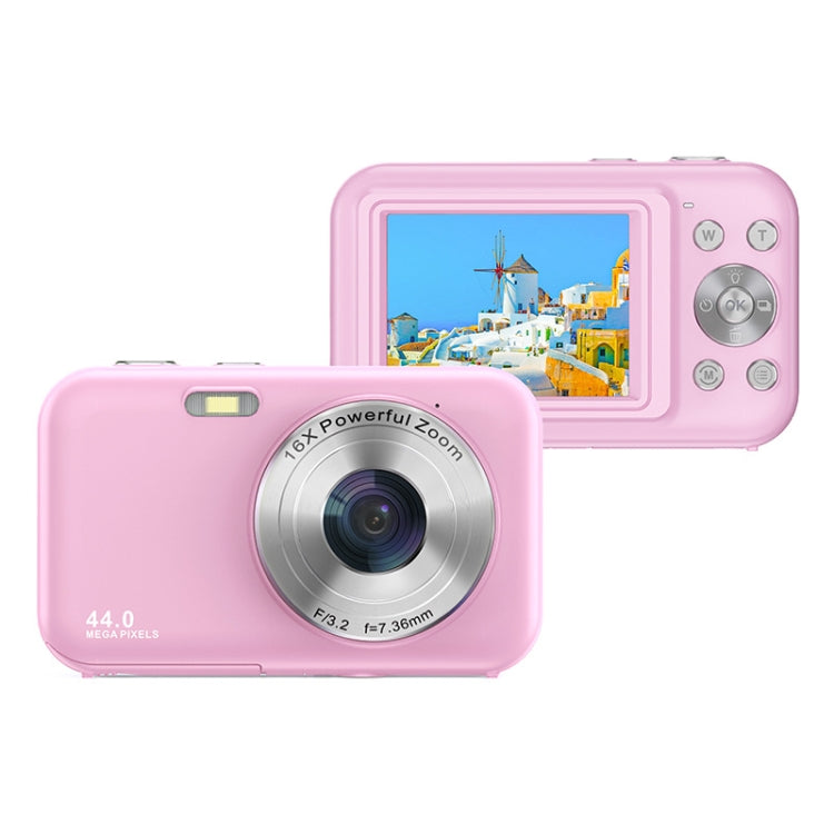 DC406L 2.4-Inch 1080P Mini HD 16X Zoom Digital Camera Home Children Camera US Plug(Pink) - Children Cameras by buy2fix | Online Shopping UK | buy2fix