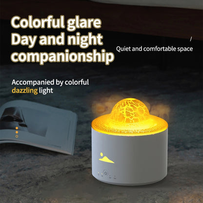 HX-130 Colorful Night Light Planet Desktop Flame Aromatherapy Humidifier, Spec: UK Plug(White) - Air Purifiers & Accessories by buy2fix | Online Shopping UK | buy2fix