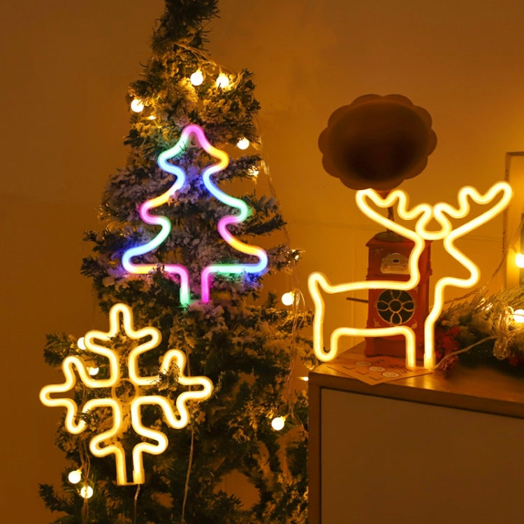 Christmas Decoration Neon Lights Wall-Mounted Ornaments, Spec: Tree-Green Light - Christmas Decoration Lamps by buy2fix | Online Shopping UK | buy2fix