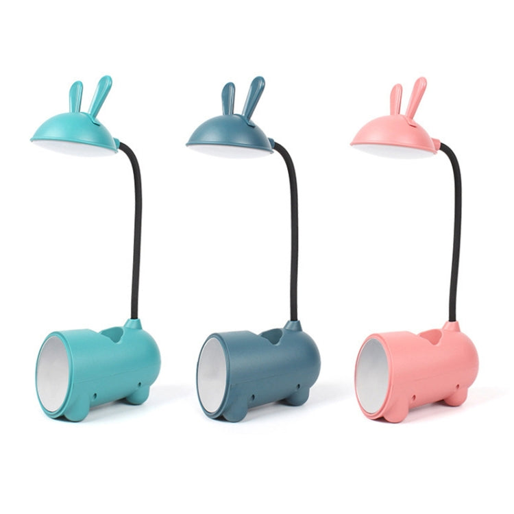 FY003T Small Rabbit USB Charging Desk Lamp with Pen Holder(Dark Blue) - Desk Lamps by buy2fix | Online Shopping UK | buy2fix