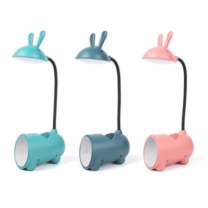 FY003T Small Rabbit USB Charging Desk Lamp with Pen Holder(Dark Blue) - Desk Lamps by buy2fix | Online Shopping UK | buy2fix