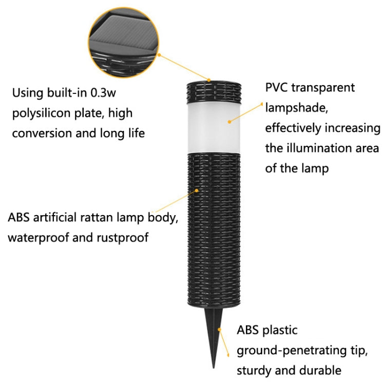 Solar LED Outdoor Waterproof Cylinder Lawn Light, Style: Warm Light - Solar Lights by buy2fix | Online Shopping UK | buy2fix