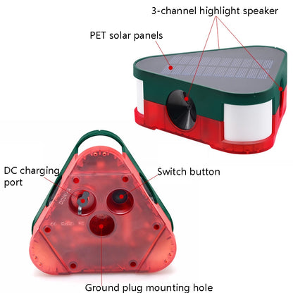 Solar Mouse Repeller High Frequency Ultrasonic Animal Drive(N911G) - Outdoor Insect Repellent by buy2fix | Online Shopping UK | buy2fix