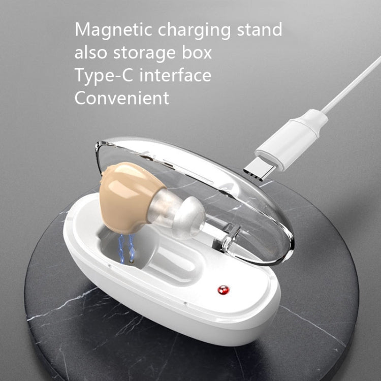 Elderly Sound Amplifier Portable Ear Canal Rechargeable Hearing Aid, Specification: EU Plug(Skin Color) - Hearing Aids by buy2fix | Online Shopping UK | buy2fix
