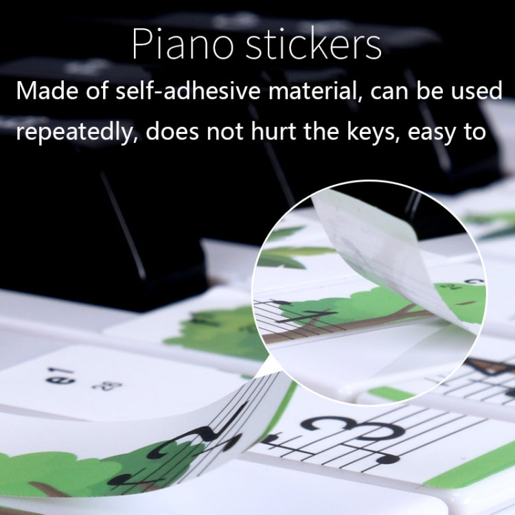 M52 88/76/61/54/49 Keys Piano Keyboard Stickers(Tree) - Keyboard Instruments by buy2fix | Online Shopping UK | buy2fix