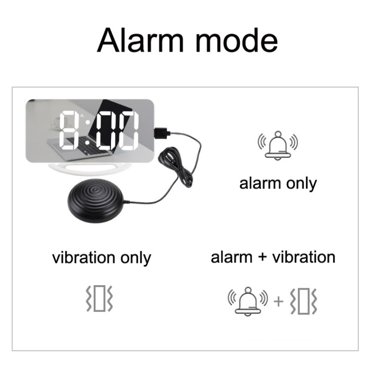 TS-8202 Multifunctional LED Vibration Mirroring USB Alarm Clock - Alarm Clocks by buy2fix | Online Shopping UK | buy2fix