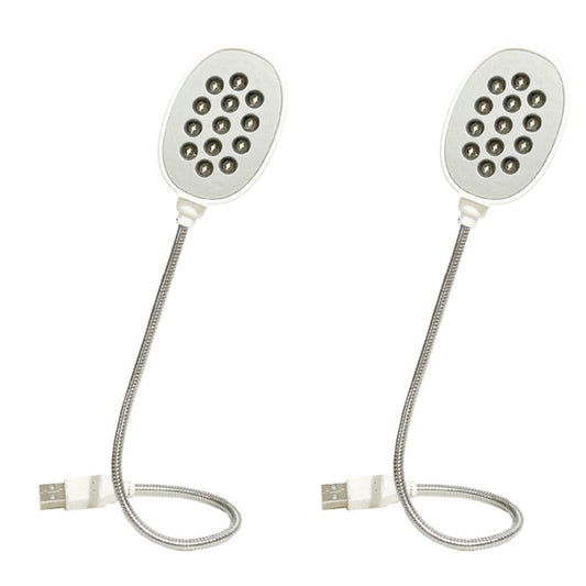 2PCS 13LED Metal Hose Snake USB Light Eye Protection Notebook Keyboard Light(White) - Desk Lamps by buy2fix | Online Shopping UK | buy2fix