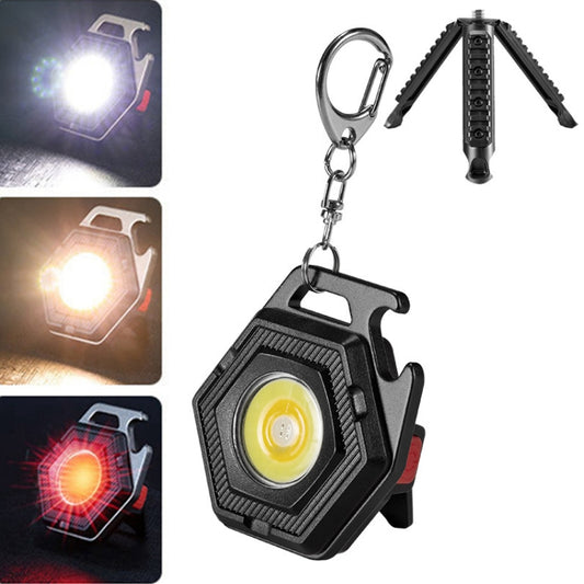 E-SMARTER W5131 Mini Keychain Strong Light Portable Flashlight, Specification: Black+Tripod - Mini Flashlight by E-SMARTER | Online Shopping UK | buy2fix