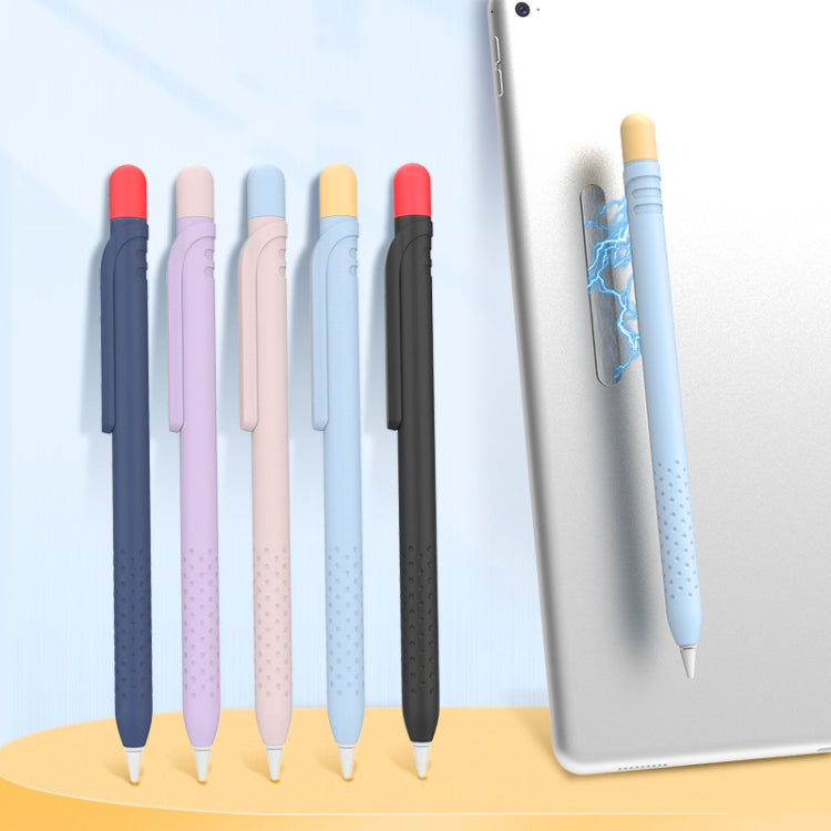 CY152 Magnetic Silicone Storage Colorblock Pen Holder For Apple Pencil 1(Pink) - Pencil Accessories by buy2fix | Online Shopping UK | buy2fix